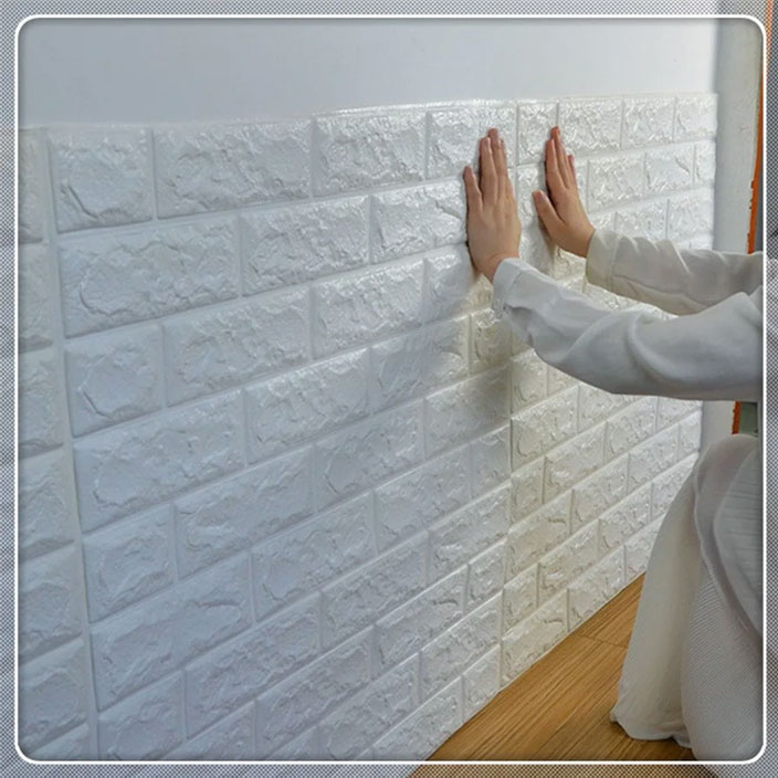 Hot PE Foam 3D Wallpaper Embossed Brick Stone DIY Stickers